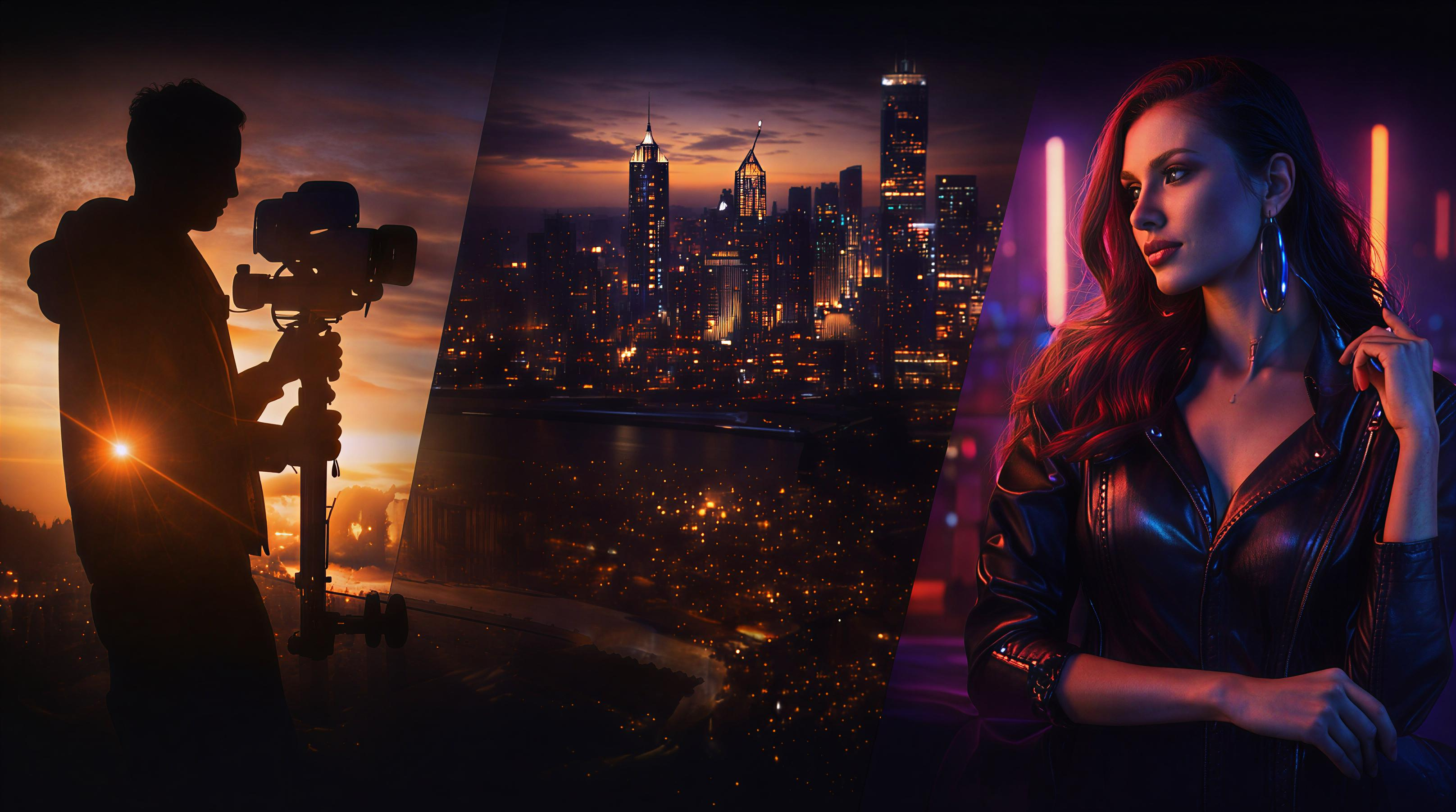 Cinematic social media marketing collage